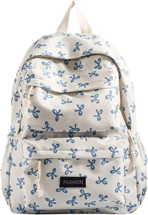Coquette Bow Backpack Cute Kawaii Laptop Backpack Aesthetic Travel Daypack for Women Bow Rucksack