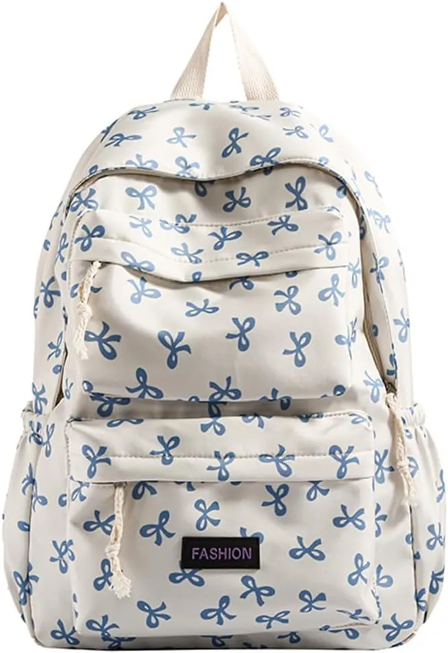 Coquette Bow Backpack Cute Kawaii Laptop Backpack Aesthetic Travel Daypack for Women Bow Rucksack