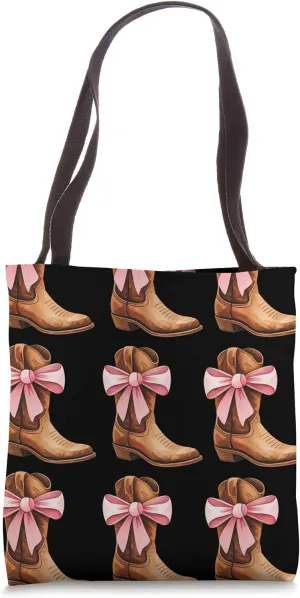 Cowgirl Boots and Pink Bows Rodeo Tote Bag