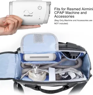 CPAP Bag For Travel Compatible With Resmed Airmini,Portable CPAP Machine And Accessories Case,Carry Organizer With Luggage Strip