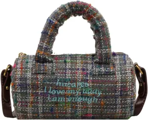 Crossbody Bag for Women Canvas Handbag Fashion Cylinder Bag Medium Shoulder Bag Messenger Bag Soft Top Handle Bag