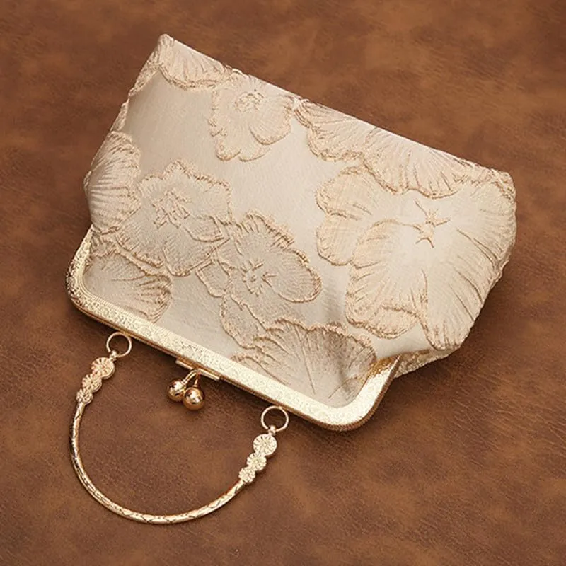 Crossbody Bag for Women Elegant Top-Handle Pouch Purse Designer Shoulder Handbag Embroidery Evening Purse