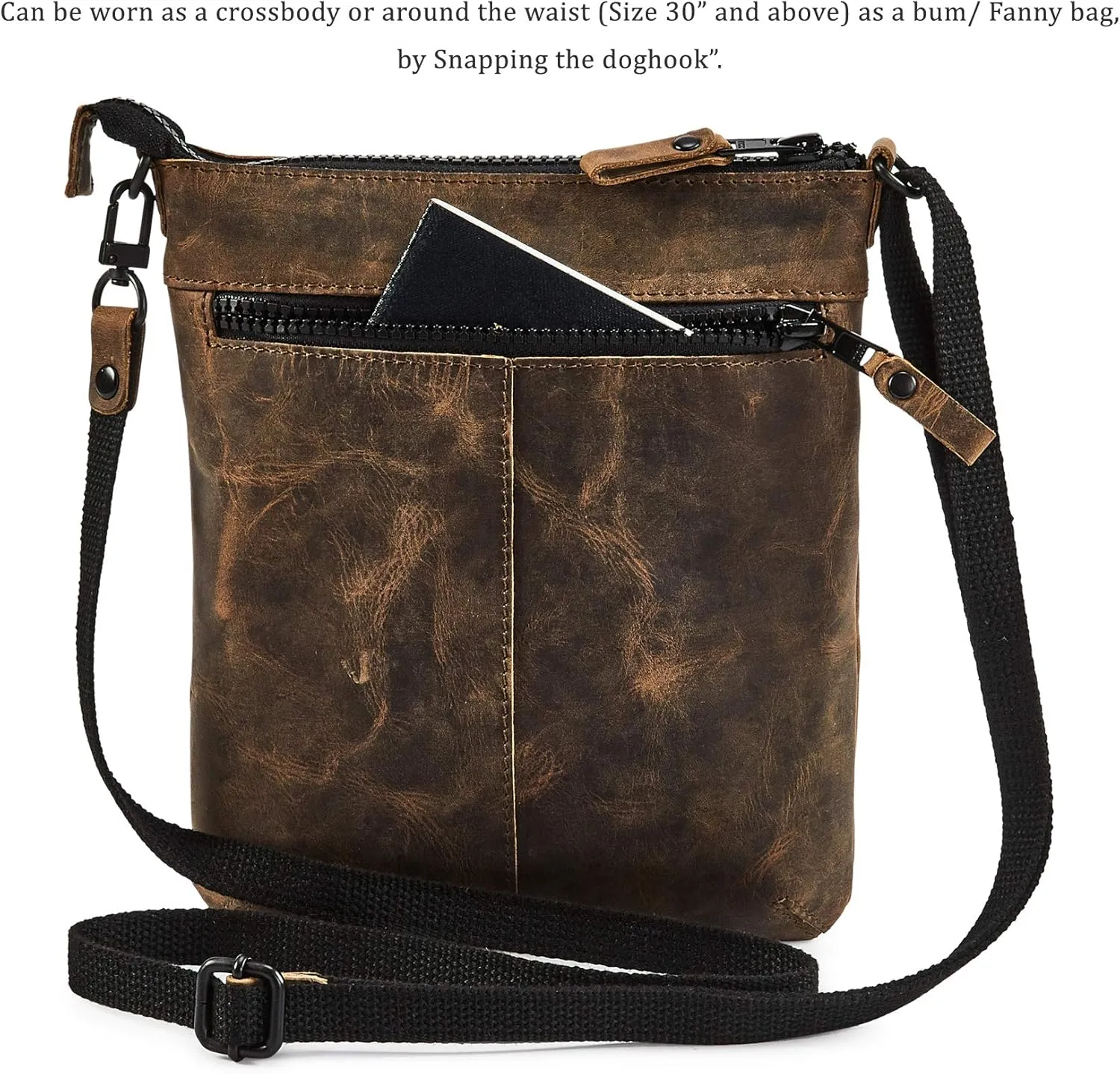 Crossbody Sling Bag for Women Small Real Leather Purse Vintage Travel Crossover Shoulder Bag Handmade