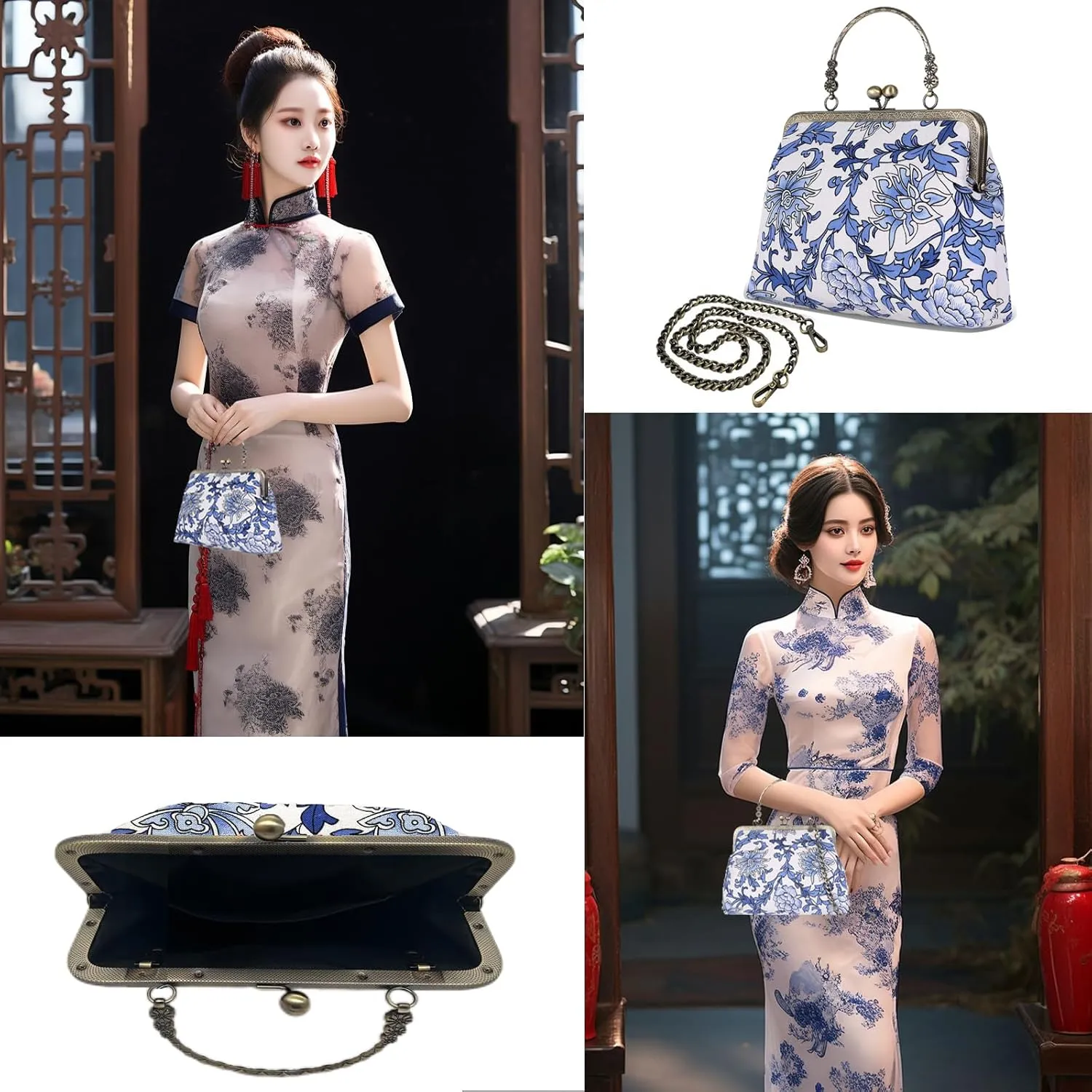 Crossbody Tote Bag Floral Satchel Purse Handbag for Women