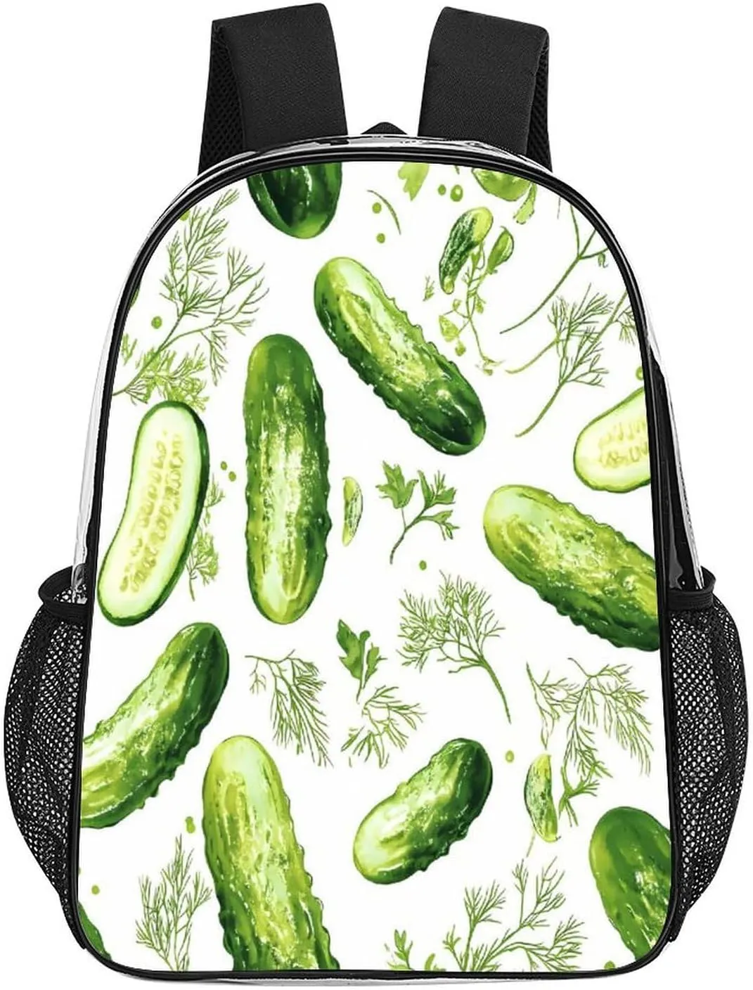 Cucumbers Pickles Clear Shoulders Bag Unisex Backpack for Camping Hiking Travel