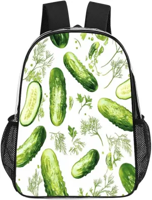 Cucumbers Pickles Clear Shoulders Bag Unisex Backpack for Camping Hiking Travel