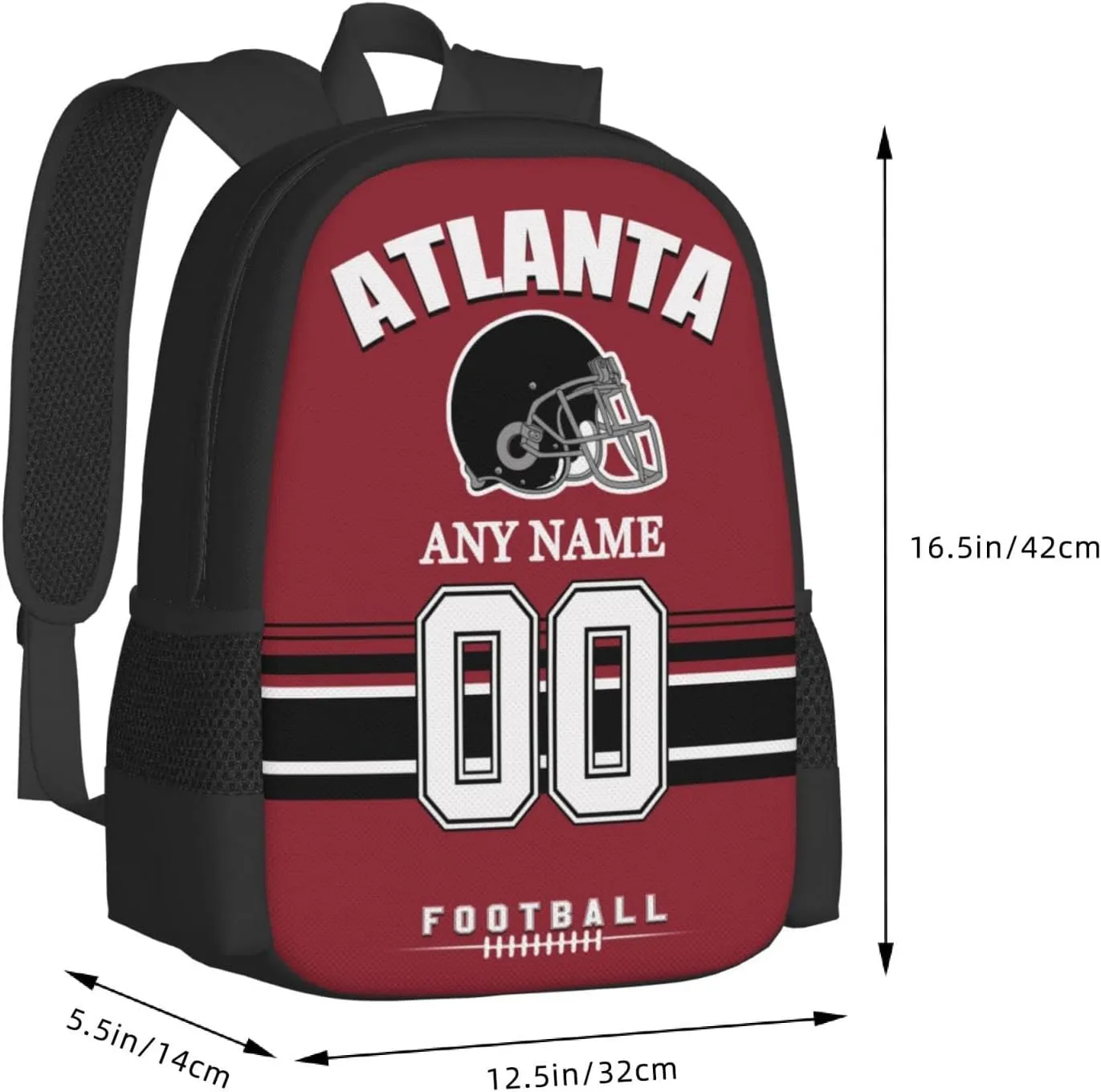 Custom Atlanta Backpack for Men Women, Personalized Backpacks with Name and Number, Customized Football Style Backpack Gifts for Fans