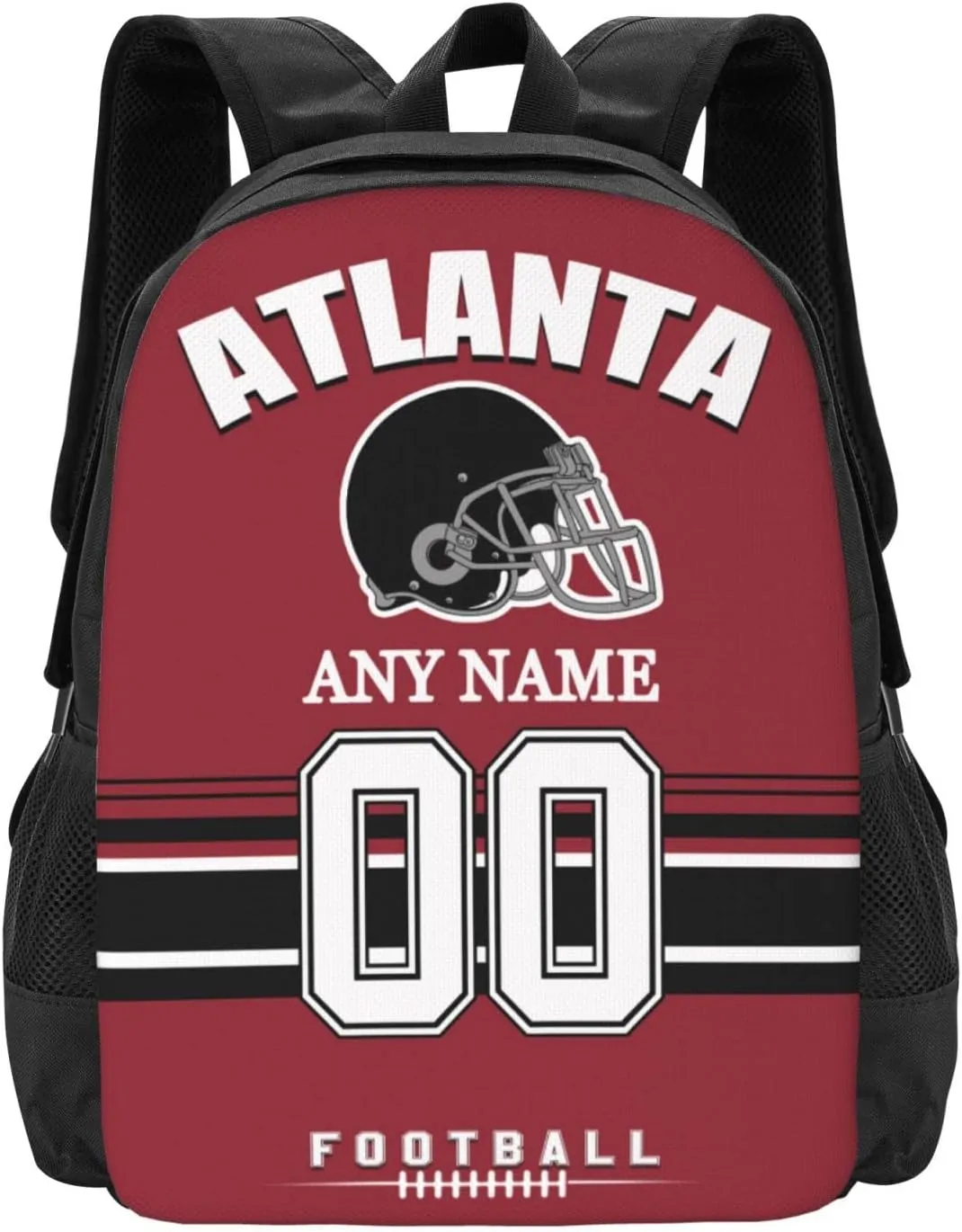 Custom Atlanta Backpack for Men Women, Personalized Backpacks with Name and Number, Customized Football Style Backpack Gifts for Fans