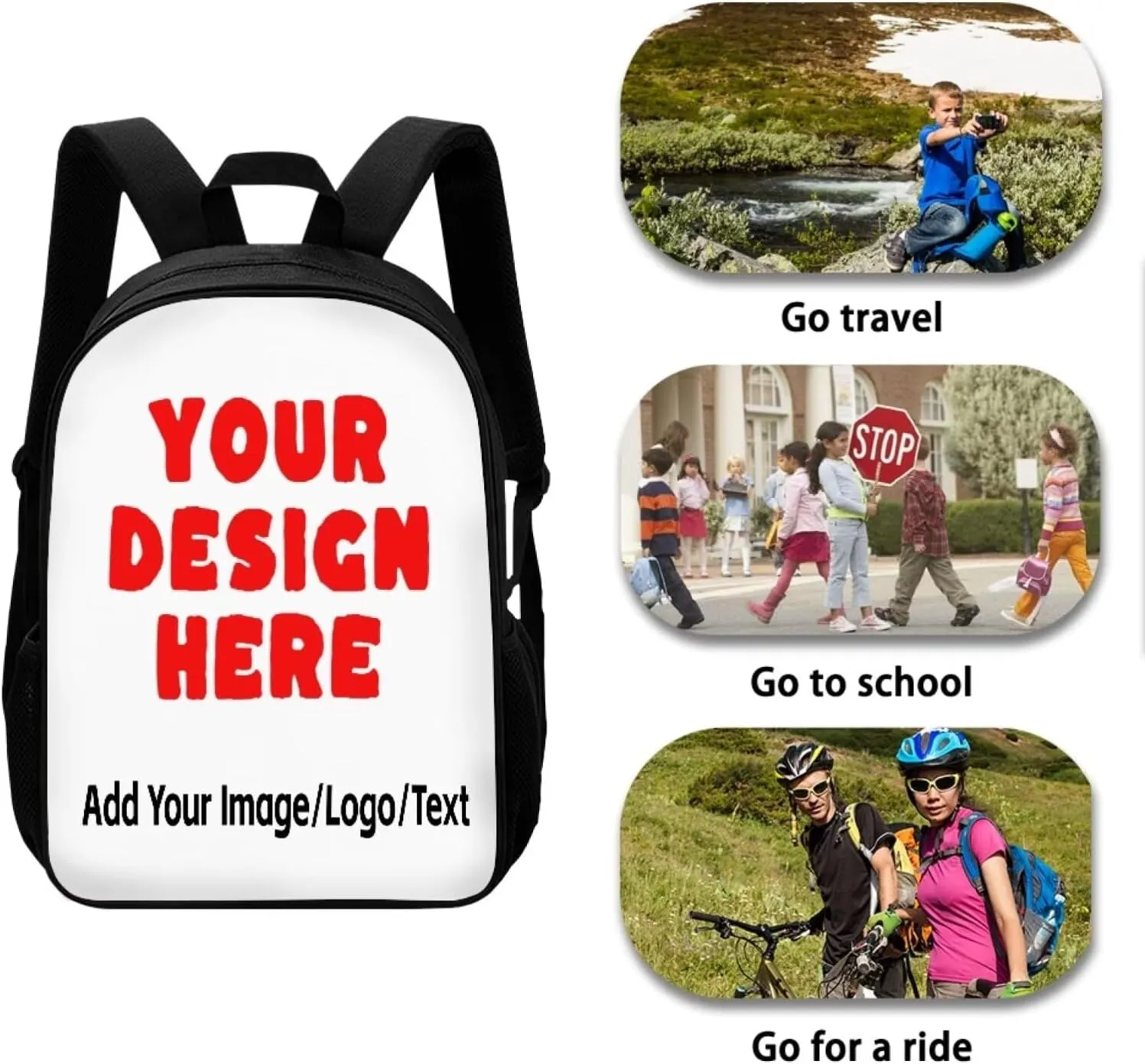 Custom Schoolbag with Kids Name,Personalize Backpack Preschool Bookbag 17 Inch Large Capacity Laptop Bag Boy Girl Students School Bag Kids Travel Rucksack