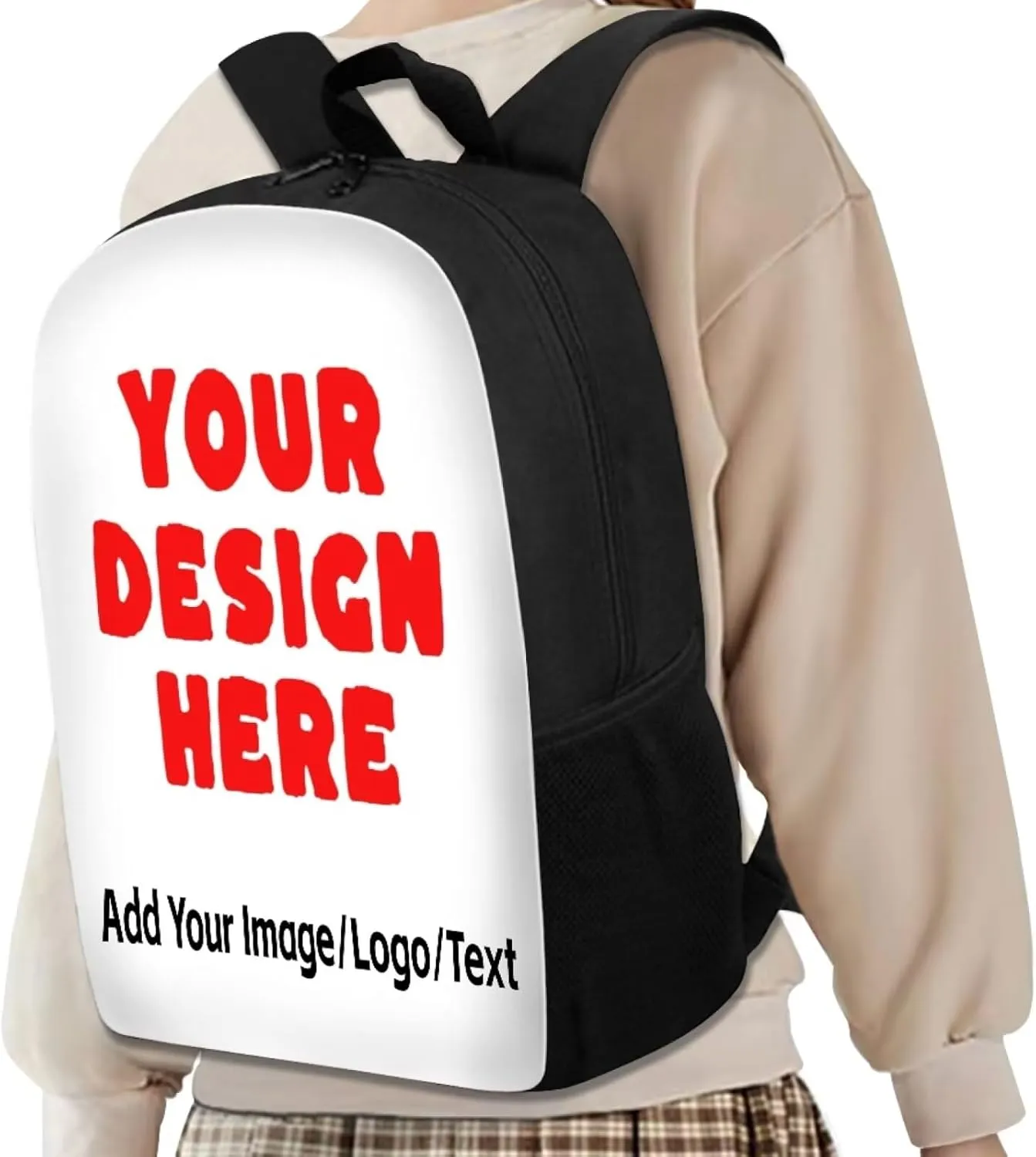 Custom Schoolbag with Kids Name,Personalize Backpack Preschool Bookbag 17 Inch Large Capacity Laptop Bag Boy Girl Students School Bag Kids Travel Rucksack