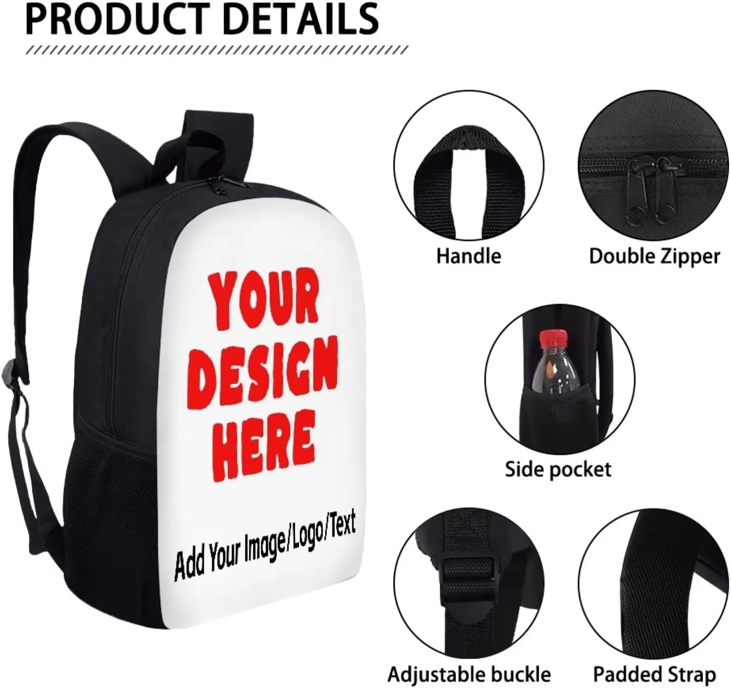 Custom Schoolbag with Kids Name,Personalize Backpack Preschool Bookbag 17 Inch Large Capacity Laptop Bag Boy Girl Students School Bag Kids Travel Rucksack