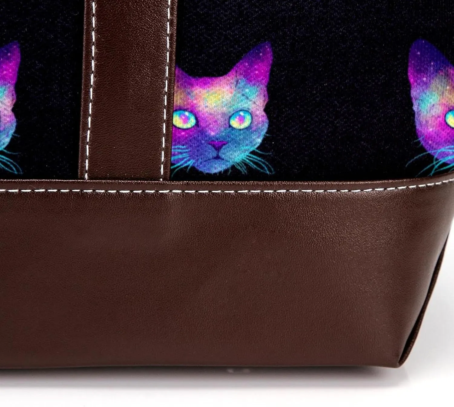Cute Cat in Space-22 Tote Bags Durable Leather Canvas Purses and Handbags for Women Top Handle Shoulder Satchel Hobo Bags
