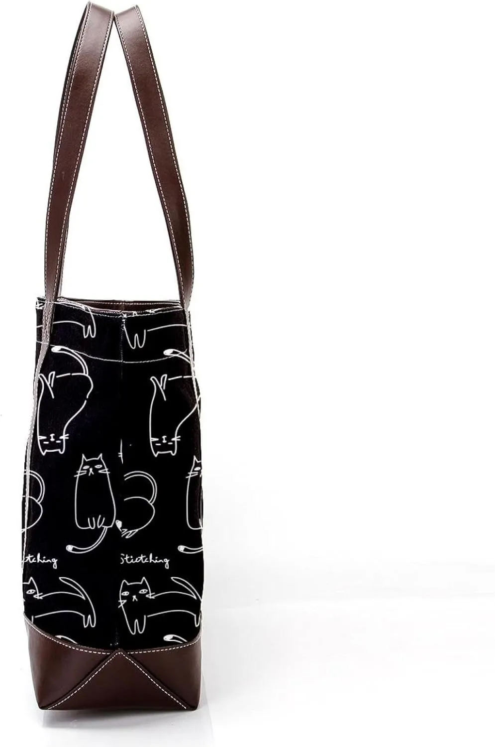 Cute Cat in Space-22 Tote Bags Durable Leather Canvas Purses and Handbags for Women Top Handle Shoulder Satchel Hobo Bags