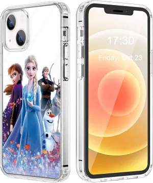 Cute Design Compatible with iPhone 13 Case, Shockproof Protective Cover Made with Hard PC Back TPU Clear Case(Cute-Frozen-Magic-4)