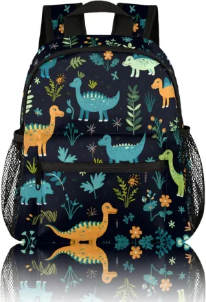 Cute Dinosaur School Backpacks for Girls Teens, Kindergarten Elementary Kids Toddler Bookbag Mochilas Escolares Para Niñas 12in Mini Preschool Cute Animals Travel Backpack