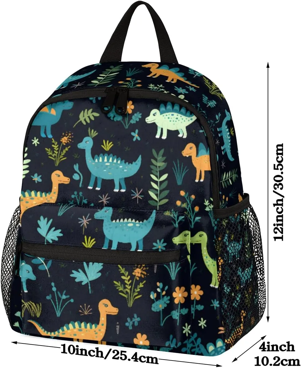Cute Dinosaur School Backpacks for Girls Teens, Kindergarten Elementary Kids Toddler Bookbag Mochilas Escolares Para Niñas 12in Mini Preschool Cute Animals Travel Backpack