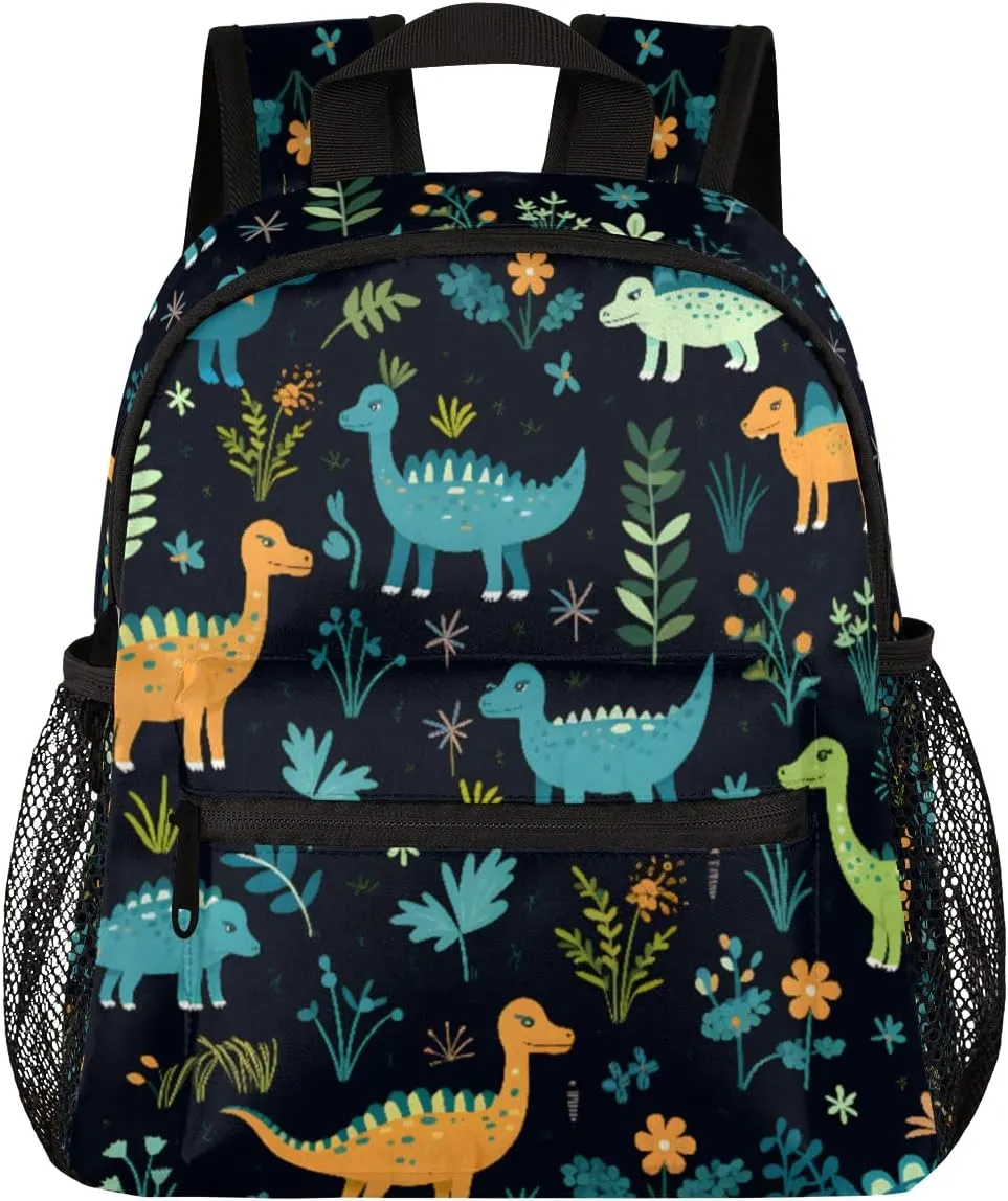 Cute Dinosaur School Backpacks for Girls Teens, Kindergarten Elementary Kids Toddler Bookbag Mochilas Escolares Para Niñas 12in Mini Preschool Cute Animals Travel Backpack