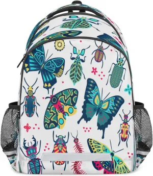Cute Insect Specimens Laptop Backpack Lightweight College Backpack with Reflective Strip for Men Women Adult Casual Travel Hiking Gym Work Daypack