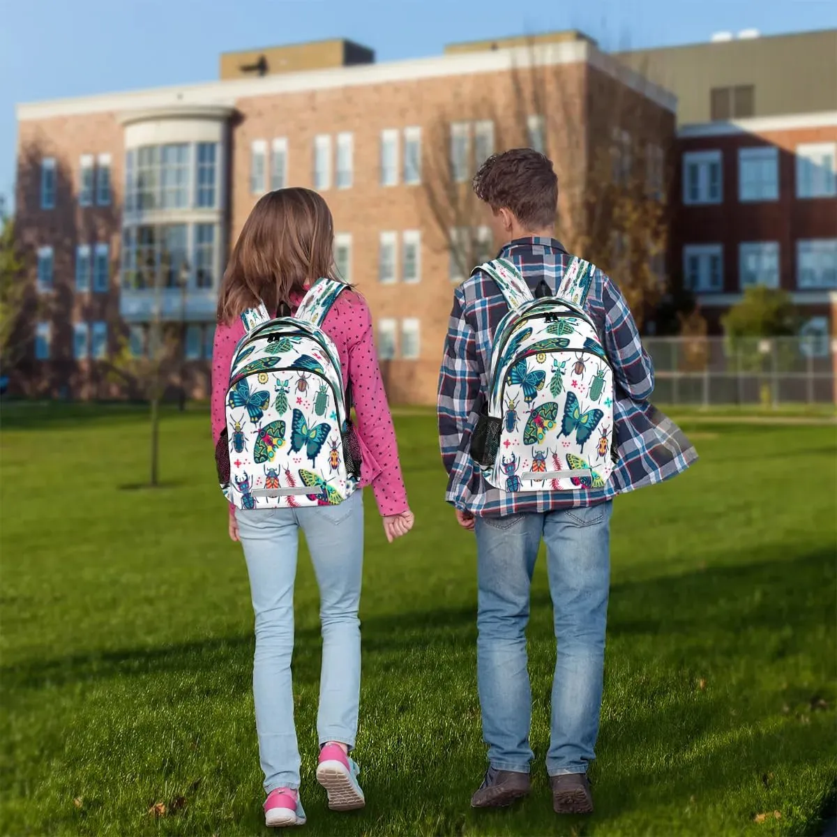 Cute Insect Specimens Laptop Backpack Lightweight College Backpack with Reflective Strip for Men Women Adult Casual Travel Hiking Gym Work Daypack