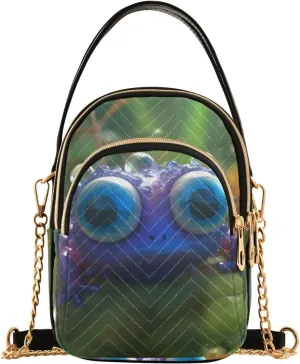 Cute Monster Sling Bag for Women, Small Shoulder Bag Crossbody Bag Purse with Chain Strap Top handle 5.91×3.15×8.27 Inches