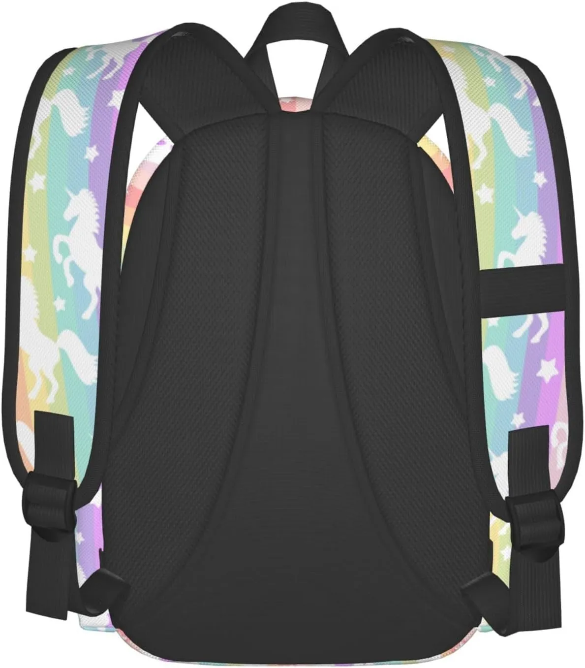 Cute White Unicorns On Rainbow Laptop Backpack Shoulder Bag Laptop Pack Travel Backpacks Commuter Back Pack Casual Daypack Bags With Side Pockets