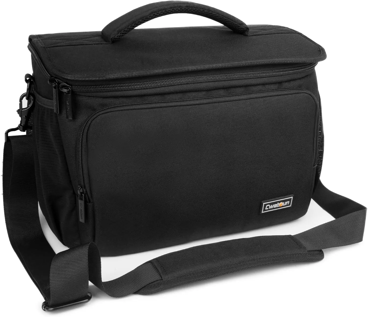 Cwatcun Camera Crossbody Shoulder Messenger Case, DSLR/SLR/Mirrorless Travel Photography Sling Bag with Tripod Holder and Rain Cover for Canon, Nikon, Sony, Fuji Cameras, Lens and Accessories