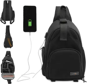 Cwatcun Sling Bag, Crossbody Case for DSLR SLR Canon Nikon Sony Mirrorless Cameras - Photography Backpack for Photographers