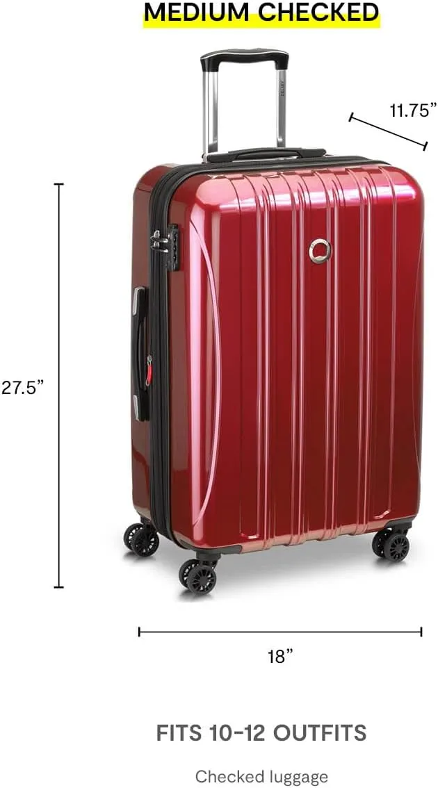DELSEY PARIS Helium Aero Hardside Expandable Luggage with Spinner Wheels, Blue Cobalt, Checked-Medium 25 Inch
