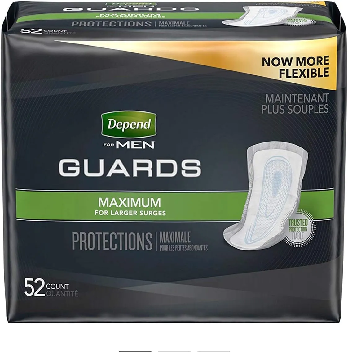 Depend Men Guards Maximum Absorbency - 52 Ea, Pack of 2 (3 Case (52 Count, Pack of 2))