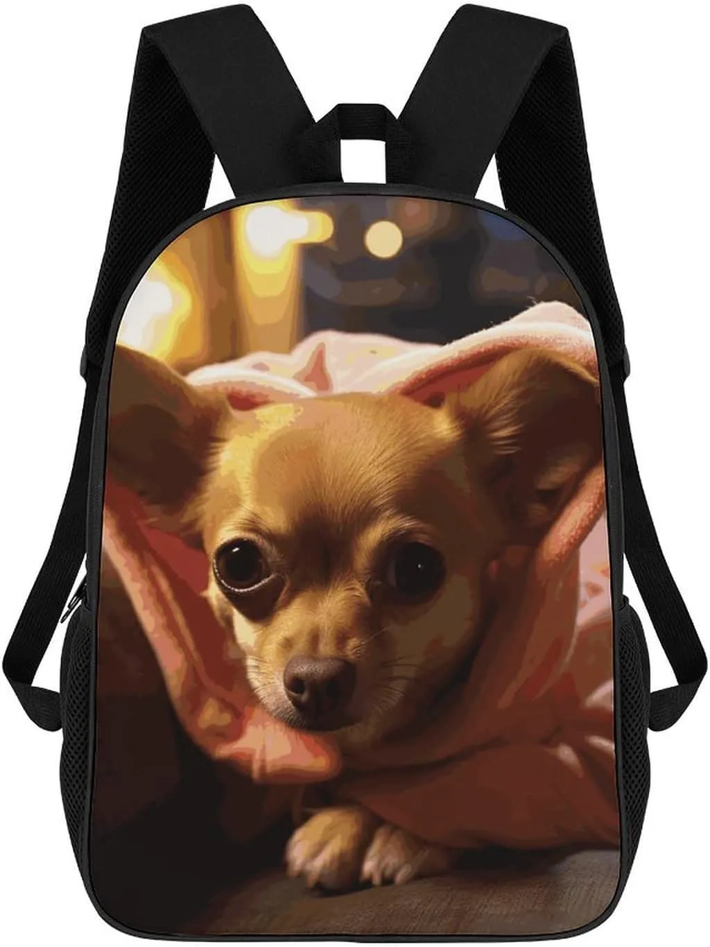 Depressed Chihuahua Business Laptop Backpack for Women Men 17 Inch Carry on Backpack Waterproof Black Bookbag Fashion Lightweight Backpacks for Travel Hiking Camping Casual Daypack Backpacks