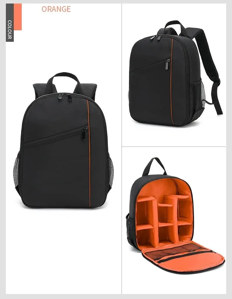 Digital DSLR Camera Waterproof Sling Backpack Shoulder Bag For Unisex Hiking Traveling Orange