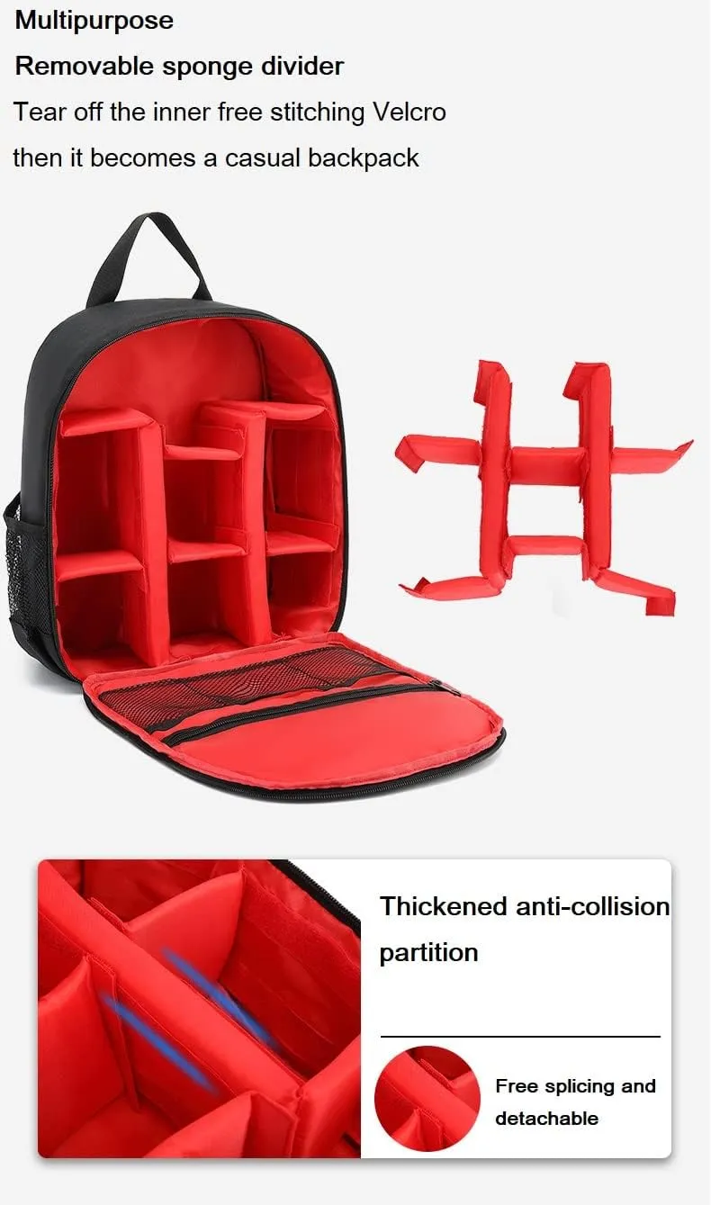 Digital DSLR Camera Waterproof Sling Backpack Shoulder Bag For Unisex Hiking Traveling Orange
