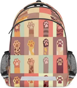 Dog Cat Paw Topics Laptop Backpack Lightweight College Backpack with Reflective Strip for Men Women Adult Casual Travel Hiking Gym Work Daypack