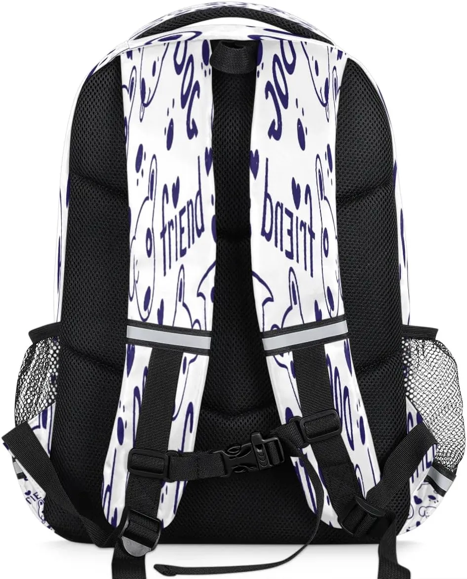 Dog Friend Laptop Backpack Lightweight College Backpack with Reflective Strip for Men Women Adult Casual Travel Hiking Gym Work Daypack
