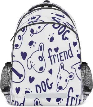 Dog Friend Laptop Backpack Lightweight College Backpack with Reflective Strip for Men Women Adult Casual Travel Hiking Gym Work Daypack