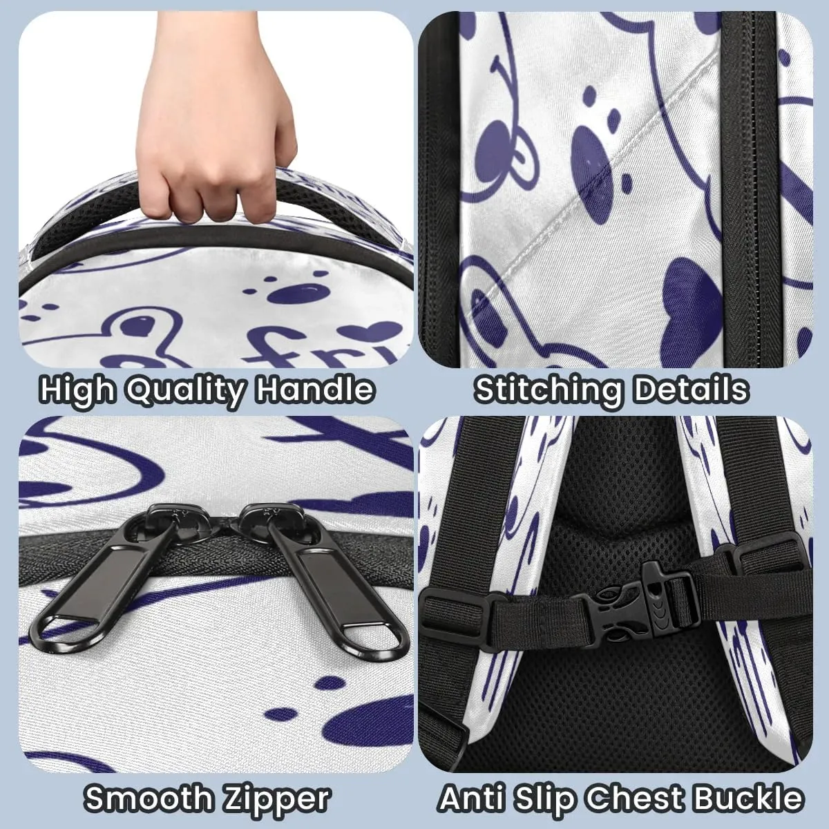Dog Friend Laptop Backpack Lightweight College Backpack with Reflective Strip for Men Women Adult Casual Travel Hiking Gym Work Daypack