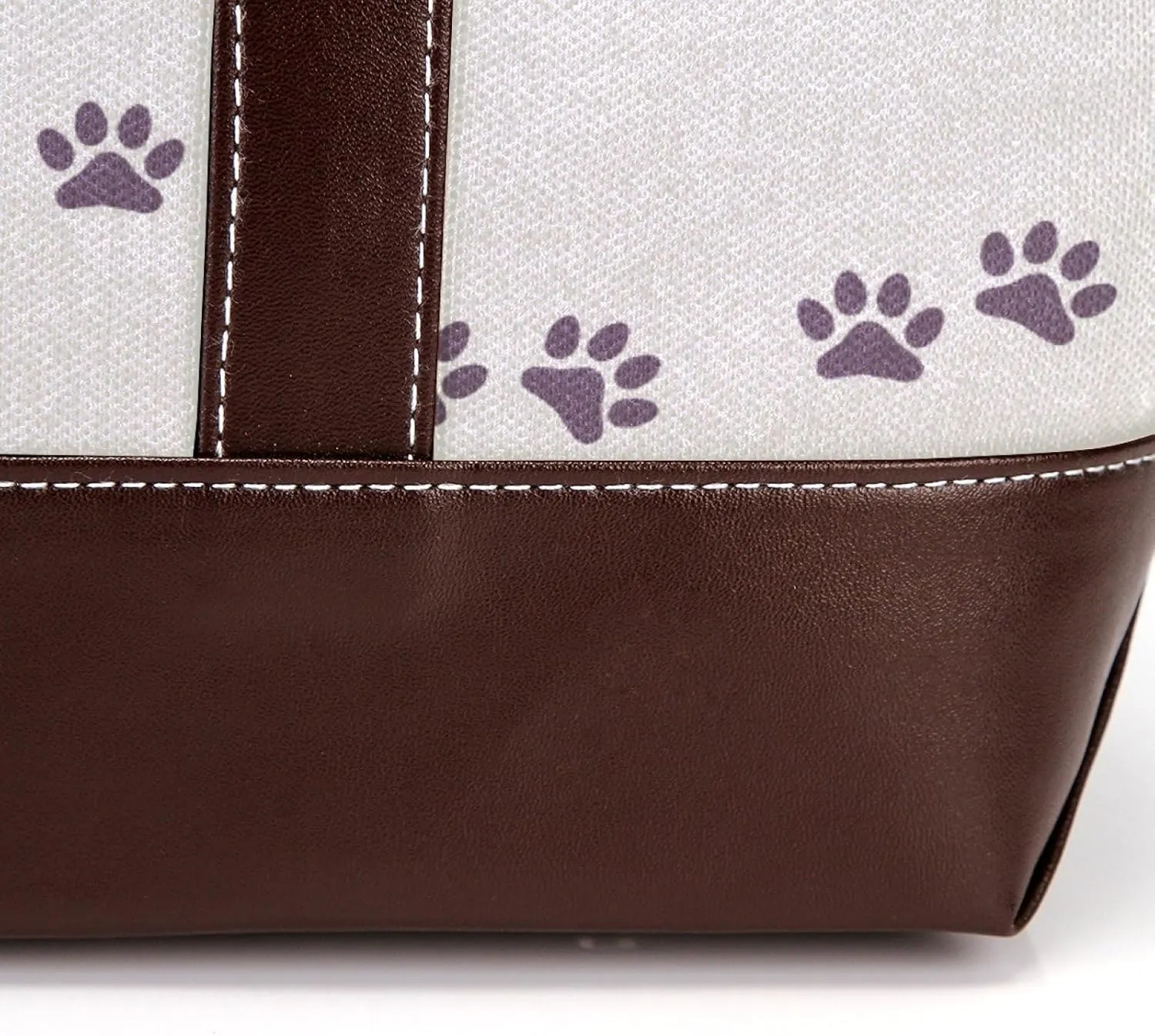 Dog Puppy Paw Fashion Leather Purse Bag for Women Top Handle Ladies Shoulder Bags with Pockets Zipper
