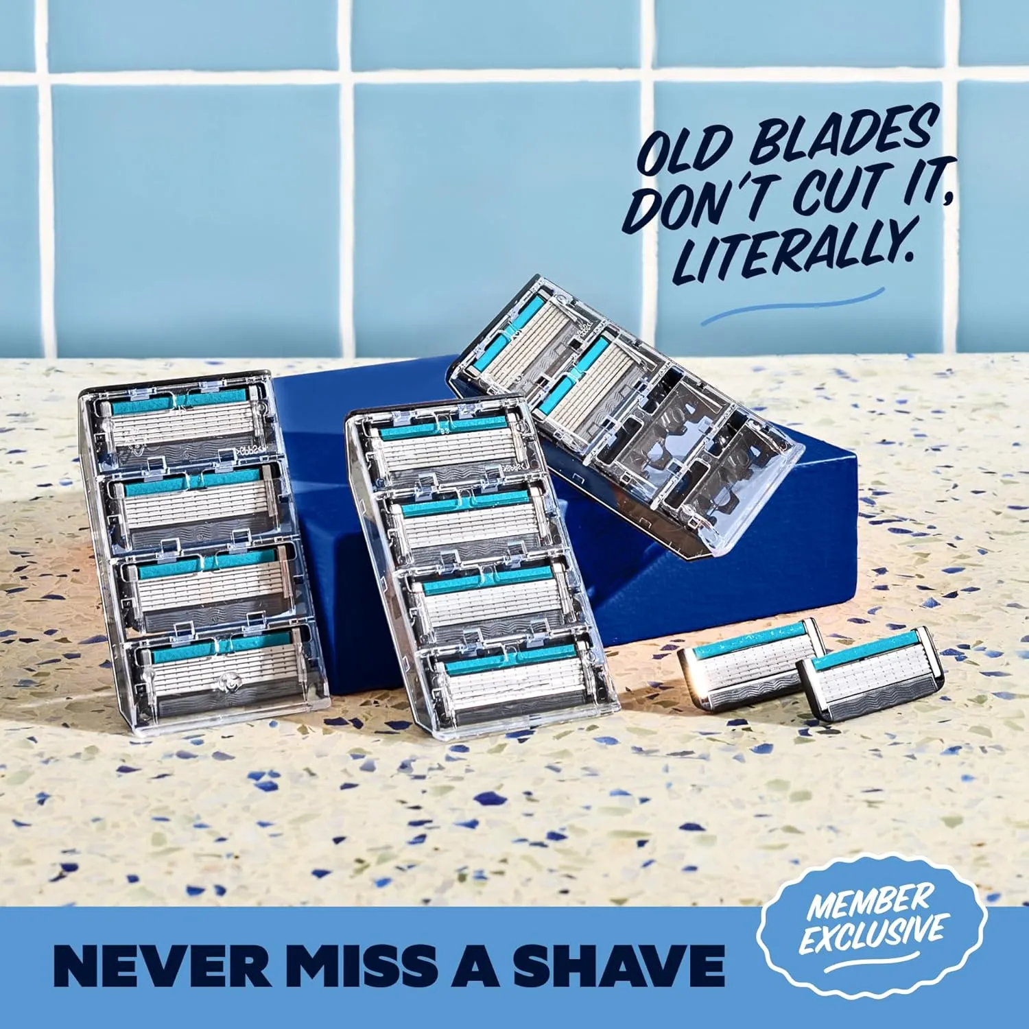 Dollar Shave Club | The Member Exclusive Shave Set | 4 Extra Close Refill Cartridges, 1 Handle (Black), 1 Shave Butter 3 ounce, 1 Razor Cover