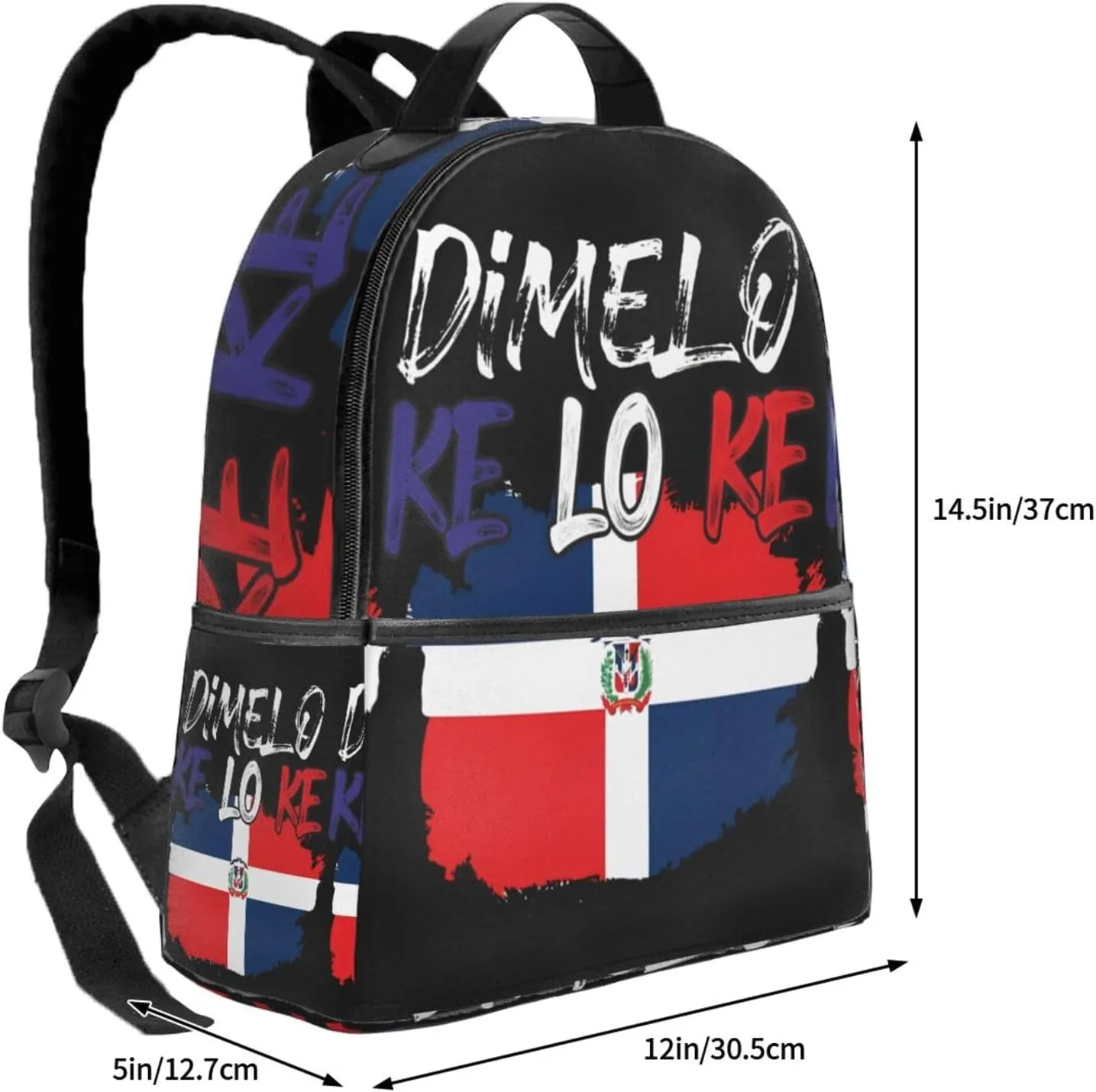 Dominican Republic Flag Casual Backpacks Laptop Backpack Carry-on Daypack Sports Travel Rucksack Lightweight Working Bag for Outdoor Hiking Cycling Walking