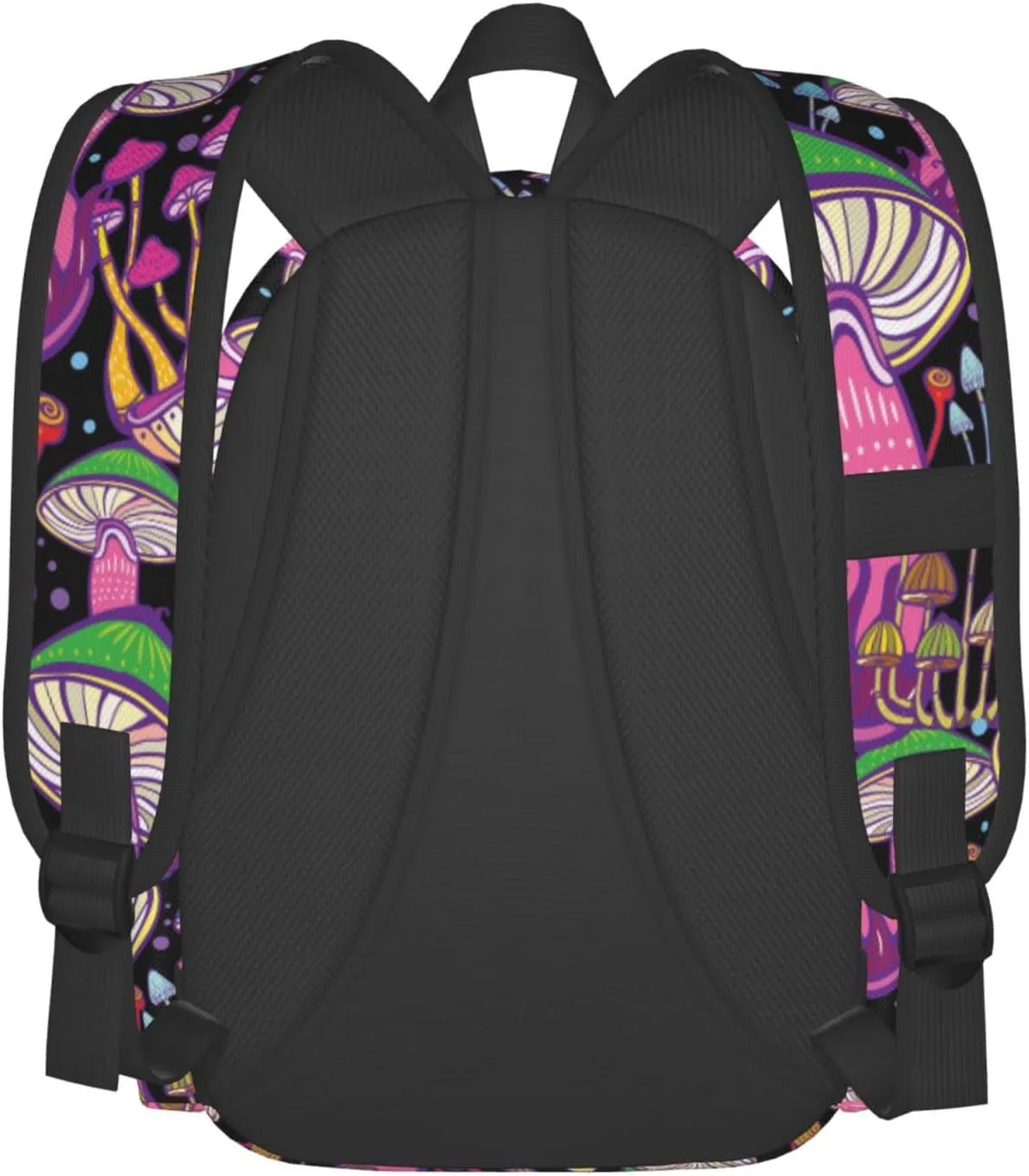 Doodle Mushrooms Laptop Commuter Backpack Shoulder Bag Casual Back Pack Daypack Bags With Side Pockets For Work Travel Daily Use