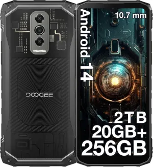 DOOGEE Blade 10 Ultra (2025) Rugged Smartphone, 20GB RAM 256GB ROM Rugged Phone Unlocked Android 14,6.56''90Hz Display,50MP Camera, IP68/IP69K Waterproof Phones, Face ID/NFC/GPS/OTG
