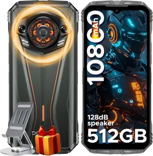 DOOGEE S Punk Pro(2025) Rugged Phone,20GB 512GB Android 14 Rugged Cell Phone with 128dB Loudest Speaker,6.6 FHD  IPS 90Hz,10800mAh Rugged Smartphone,50MP AI Camera,Waterproof Phone,Face Unlock/NFC