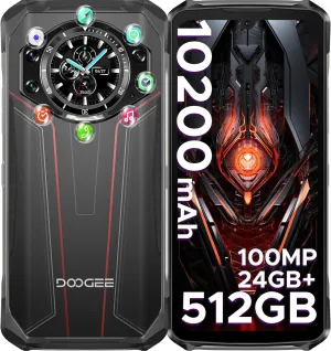DOOGEE S119 (2025) Rugged Phone Unlocked,24GB 512GB/TF 2TB Android 14 Rugged Smartphone with 1.32" Rear Screen,10200mAh Battery/33W,6.72" FHD ,100MP 20MP Night Vision,NFC/Dual Unlock/3 Card Slot/OTG