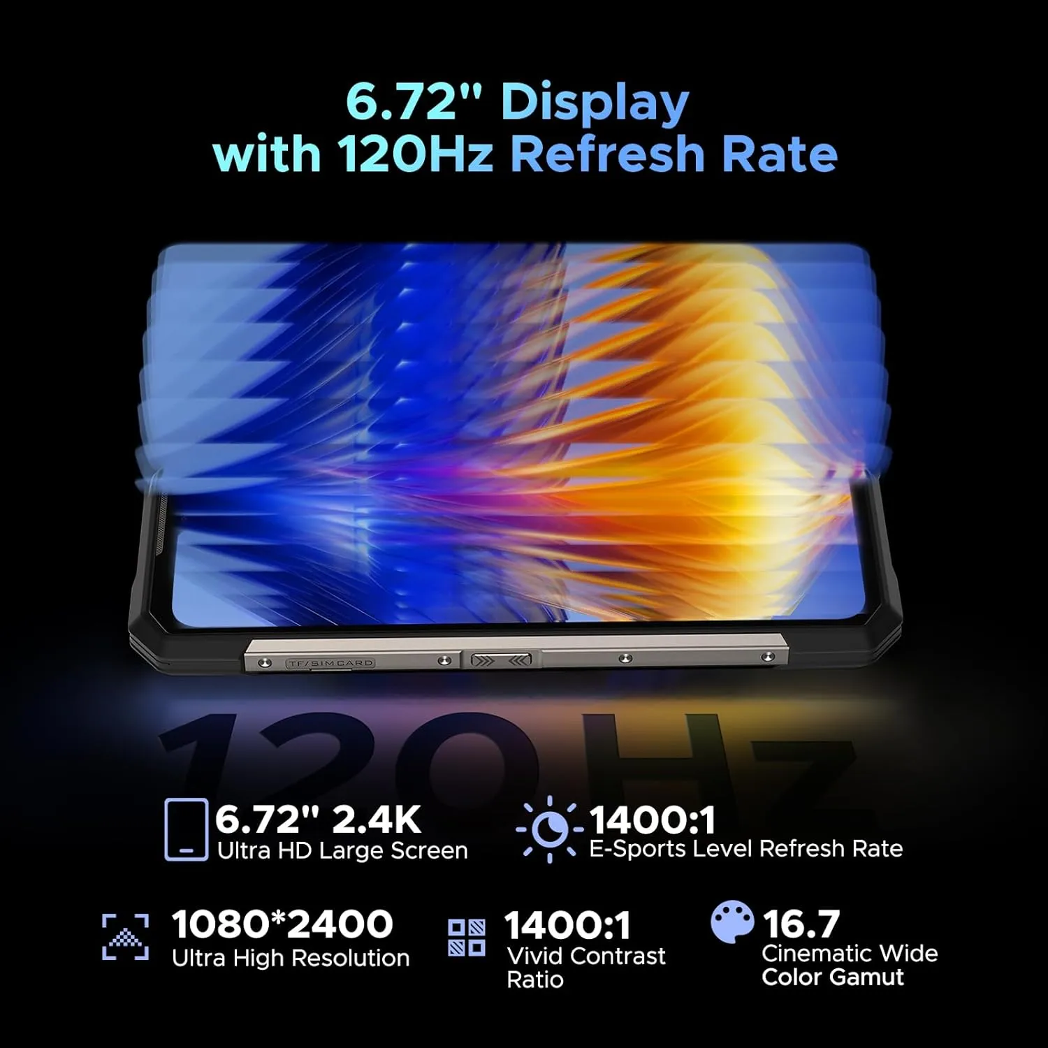 DOOGEE S200 Rugged Smartphone 5G Unlocked, 256GB 32GB Rugged Phone with 1.32" Rear Screen, 10100mAh Battery, Android 14,100MP 20MP Night Vision Camera, 6.72", 120Hz, NFC, 5G Dual SIM