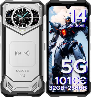 DOOGEE S200 Rugged Smartphone 5G Unlocked, 256GB 32GB Rugged Phone with 1.32" Rear Screen, 10100mAh Battery, Android 14,100MP 20MP Night Vision Camera, 6.72", 120Hz, NFC, 5G Dual SIM