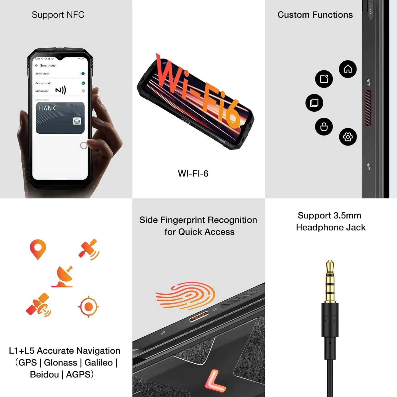 DOOGEE V MAX Plus Rugged Smartphone 5G,22000mAh 36GB 512GB Android 14 Rugged Phone,200MP 32MP 20MP Night Vision Rugged Cell Phone,6.58" FHD 120Hz IPS Screen,IP68/IP69K Waterproof Phone,NFC/OTG