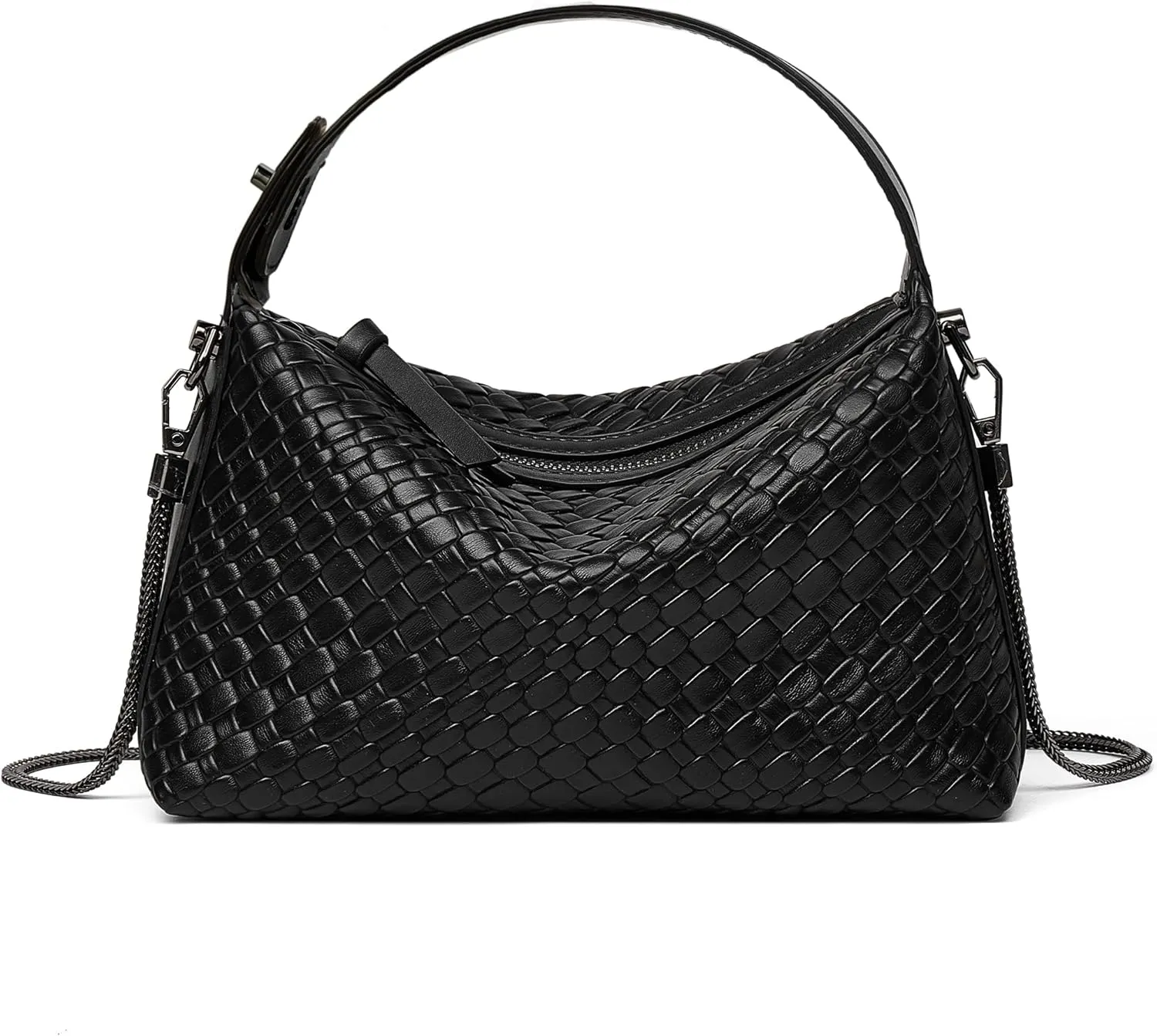 DORIS&JACKY Small Hand Tote Handbag For Women Designer Vegan Top Handle Crossbody Purse With Metal Chain Strap