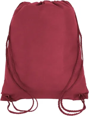 Drawstring Tote Backpack Non-Woven Cinch Sack Bag Swim Camp Party Favor 25 Pack (Maroon)