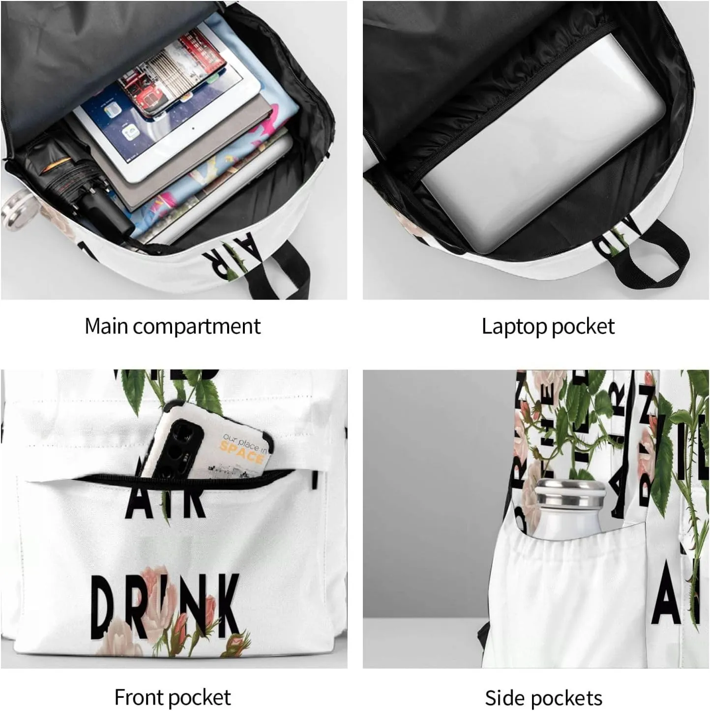 Drink The Wild Laptop Backpack Shoulder Bag Laptop Pack Travel Backpacks Commuter Back Pack Casual Daypack Bags With Side Pockets