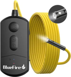 Dual Lens Wireless Endoscope,1080P 8.0mm Semi-Rigid HD Inspection Camera, Zoomable Focus 1800mA Battery Dual Camera Borescope for Android and iOS Smartphones, Tablet (11.5FT)